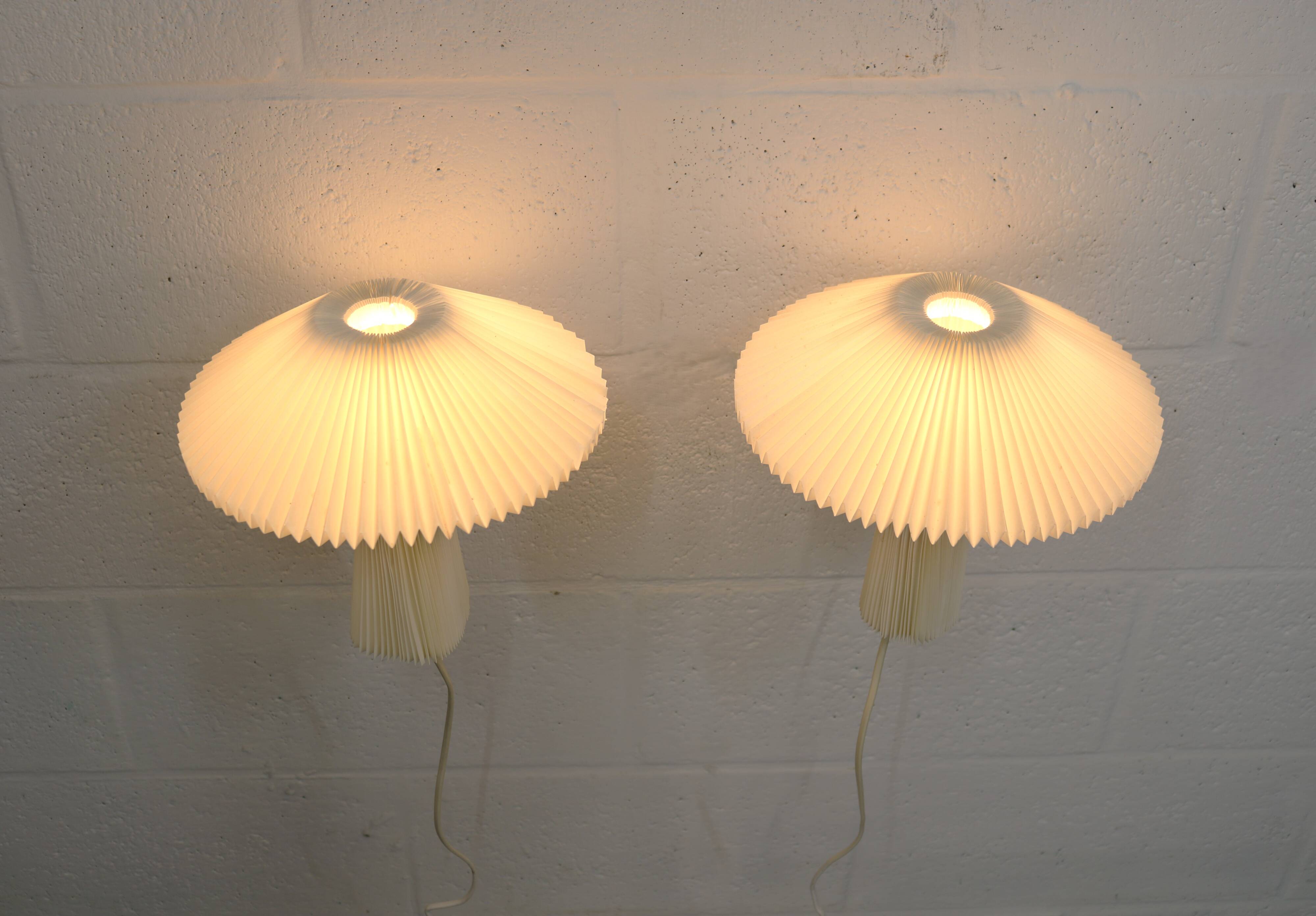 Pair original Le Klint 204 “Mushroom” lamps, designed by Vilhelm Wohlert