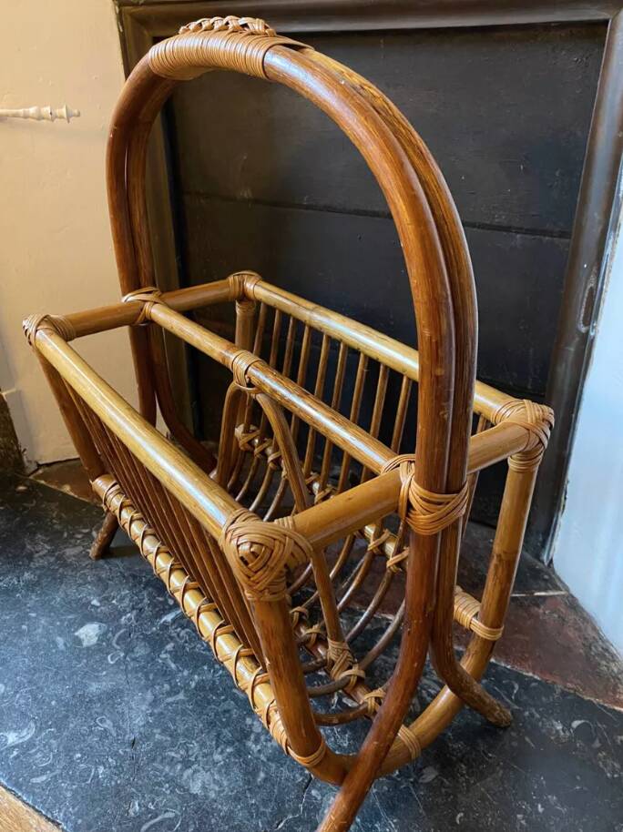 Bamboo magazine rack, 1960s