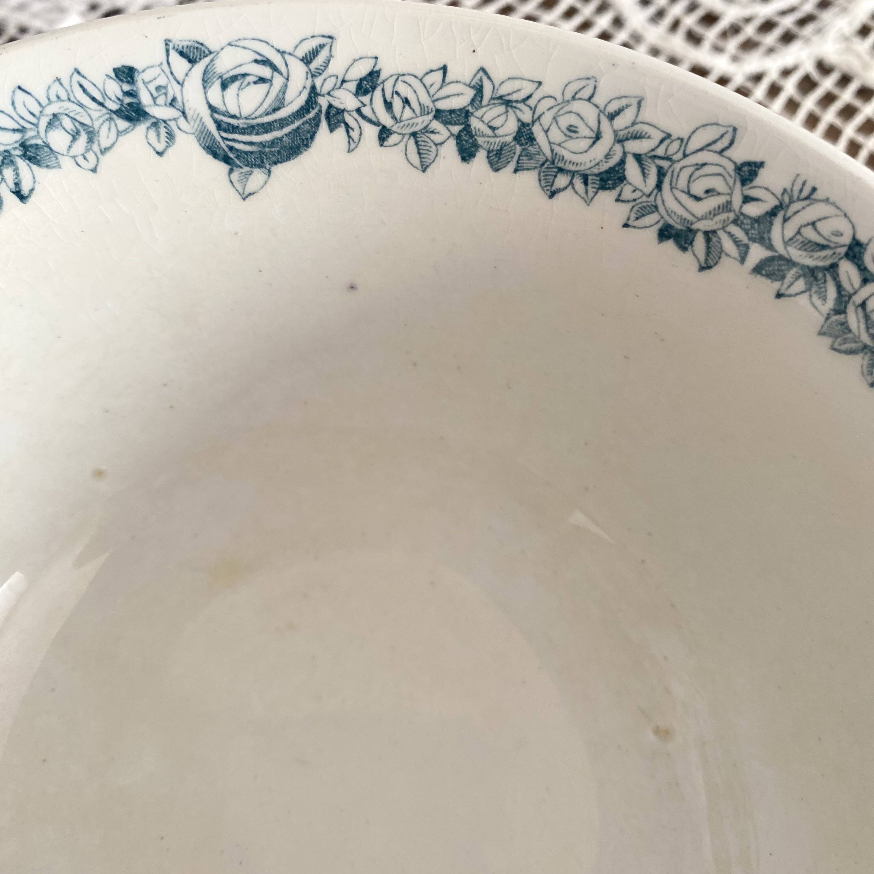 Antique ironstone bowl HBCM Roses