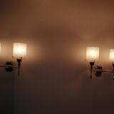 Pair of 40 wall lamps in perplex