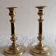 Old pair of candlesticks, bronze torches of the Louis Philippe period