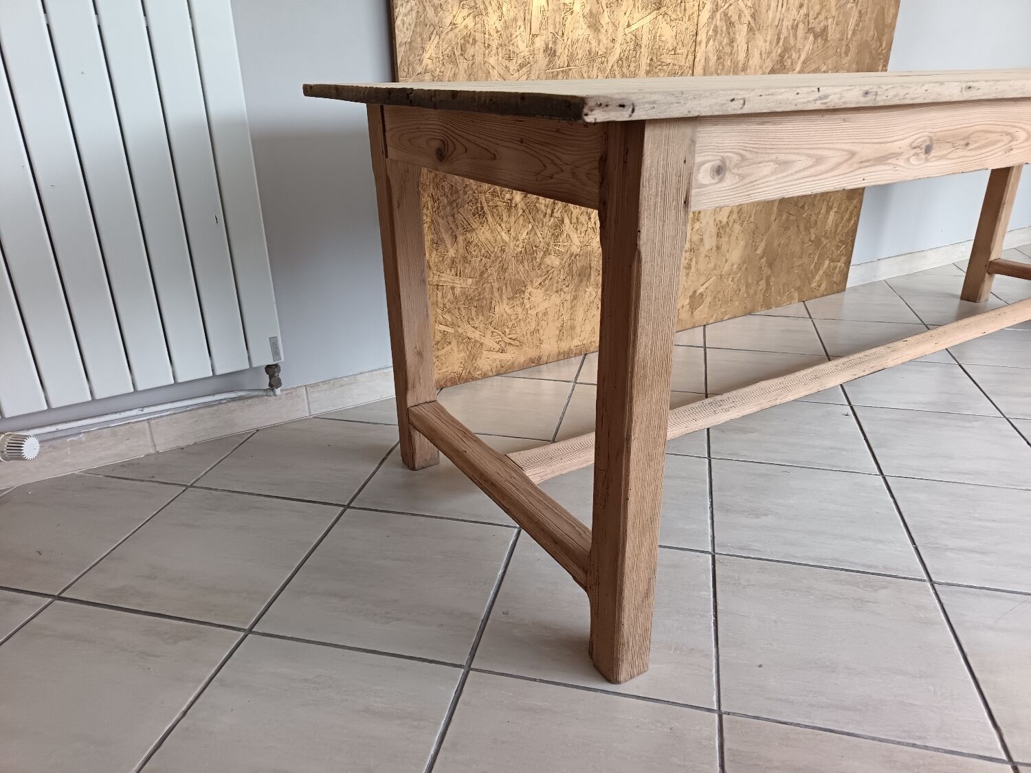 Renovated solid wood farmhouse table