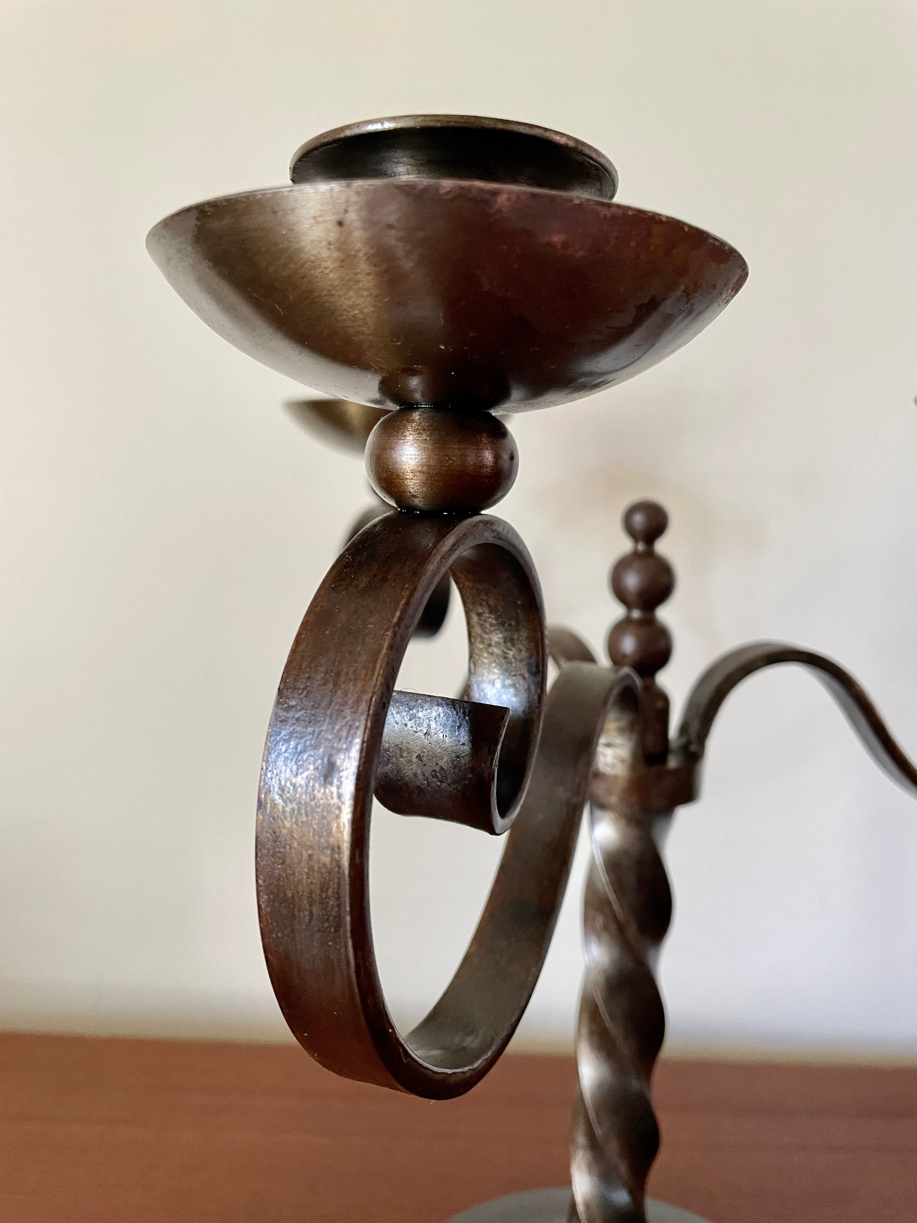 Pair of brutalist candelabra by Charles Piguet 1930