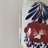 Antique Gien gravy boat – red & blue floral decoration – opaque porcelain