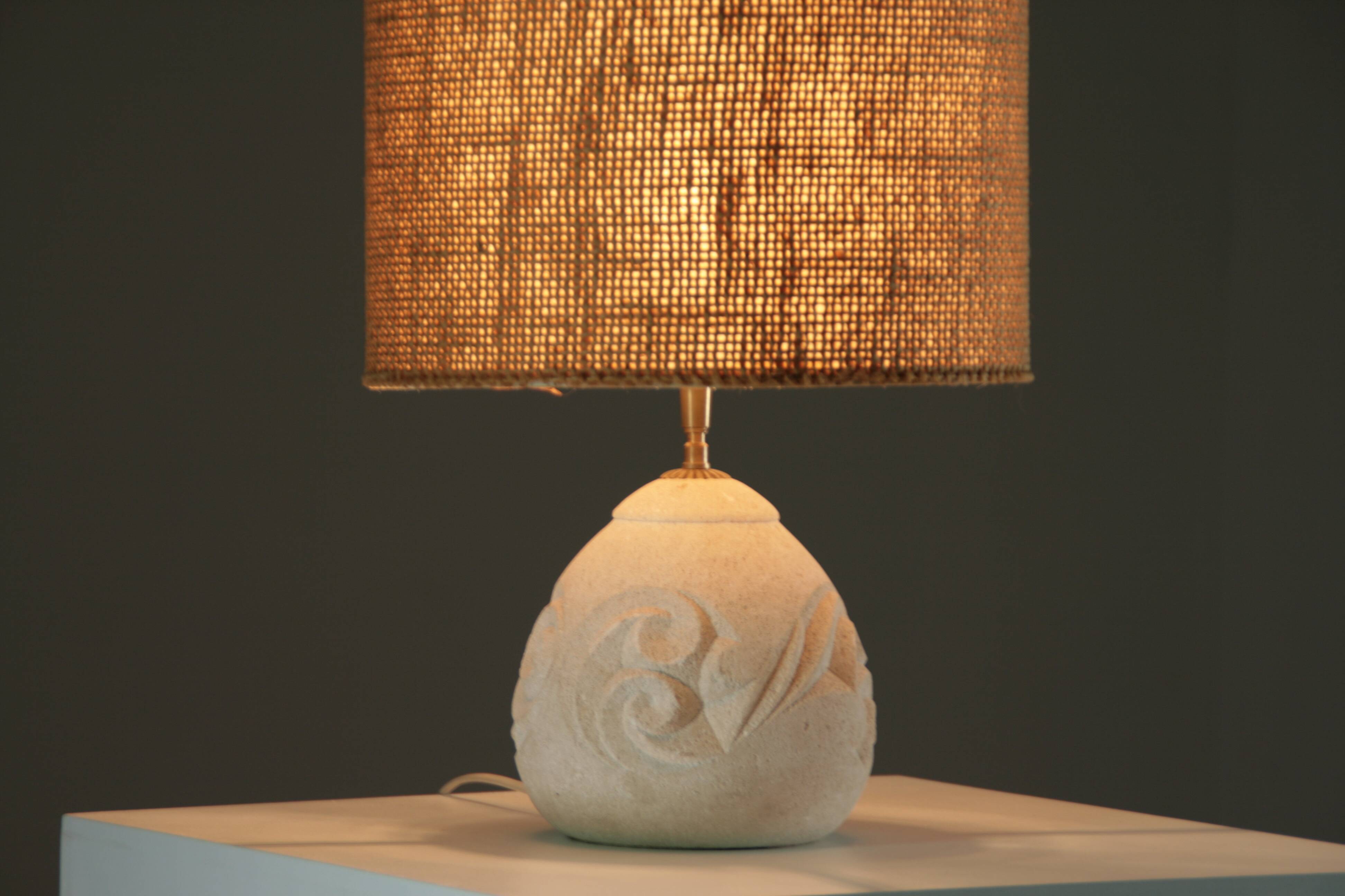 Reconstituted stone lamp in the style of Albert Tormos, 1970.