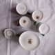 5 cups and a citrus sugar bowl, Lanternier Limoges porcelain