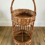 Wicker rattan bottle holder 50s-60s