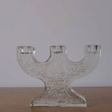 Pukeberg crystal glass candle holder "Tree" | Sweden | 1970s