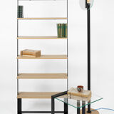 Severin shelf 2 oak and matte black steel