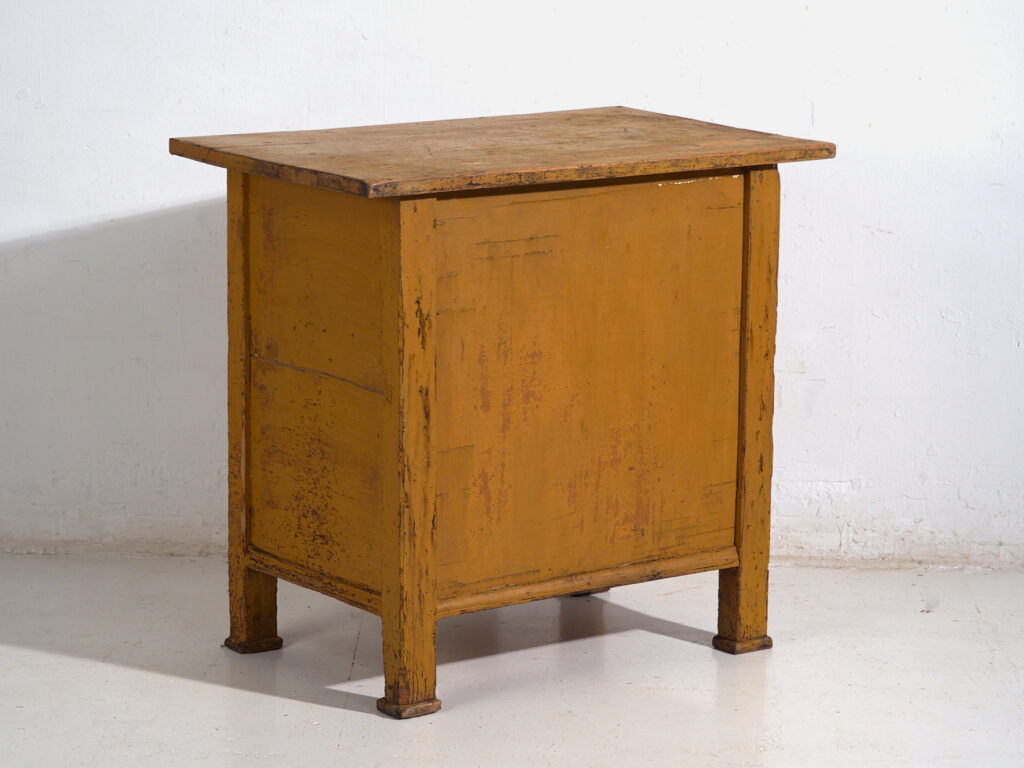Small mustard-coloured cabinet – Central Europe, around 1890