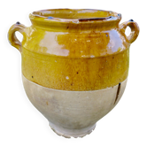 Vase, pot, yellow glazed terracotta oil jar, late 19th century.