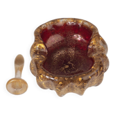 Barovier&Toso Murano "Cordonato d'Oro" Bol en verre d'art et Rare Tamper en verre