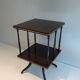 Rotating Table with Two Mahogany and Brass Platforms with Turned Columns.