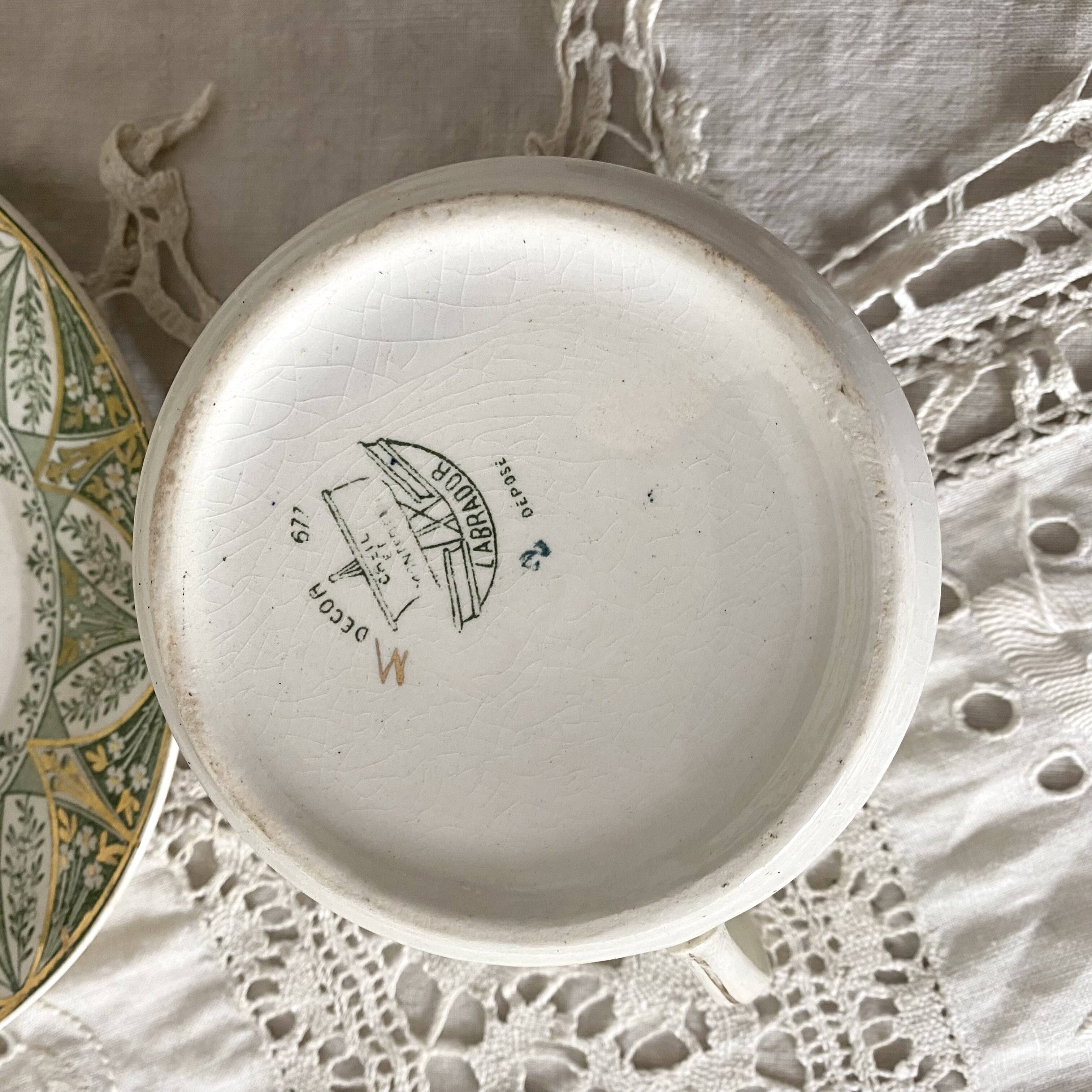 Large cup and saucer in Creil and Montereau ironstone.