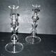 Set of 2 vintage blown glass candle holders