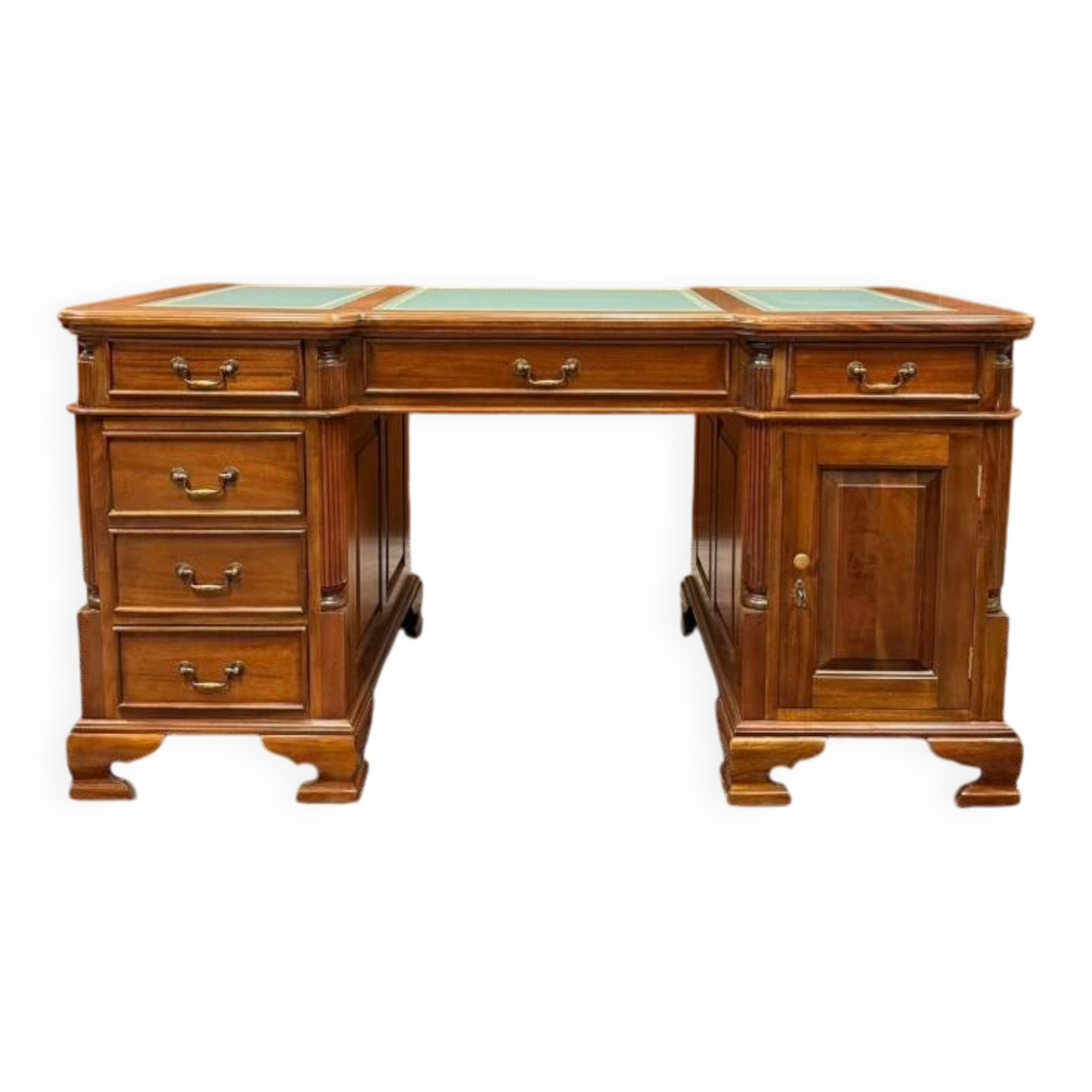 Bureau classique en cuir vert Partnerdesk