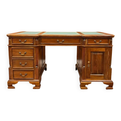 Bureau classique en cuir vert Partnerdesk