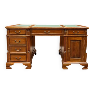 Classic English Desk Partnerdesk Green Leather