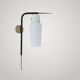 Vintage 1950 applique house arlus gold plated brass black metal & opaline 50s ret