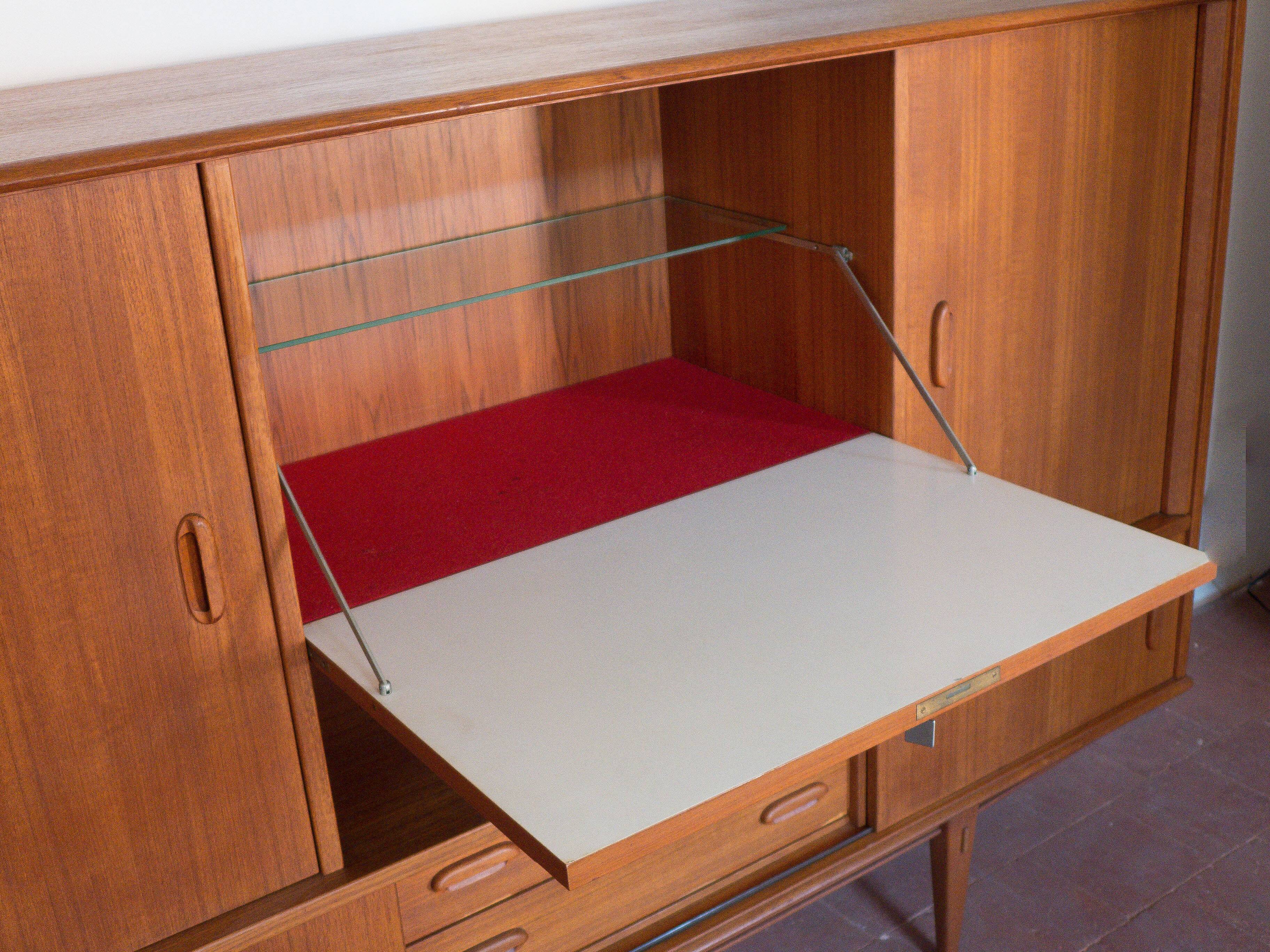 Arno wooden sideboard, Scandinavian teak wood sideboard, vintage storage unit