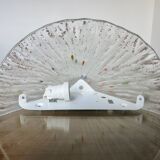 Murano glass wall light and brass cabochons 1970