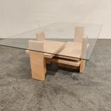 Pink marble coffee table by Willy Ballez, 1970s