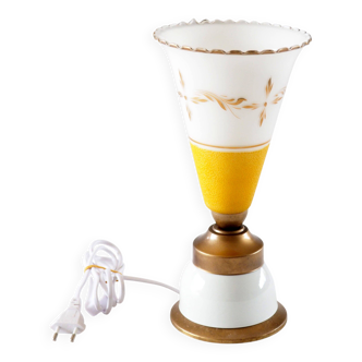 Vintage yellow and gold glass lamp