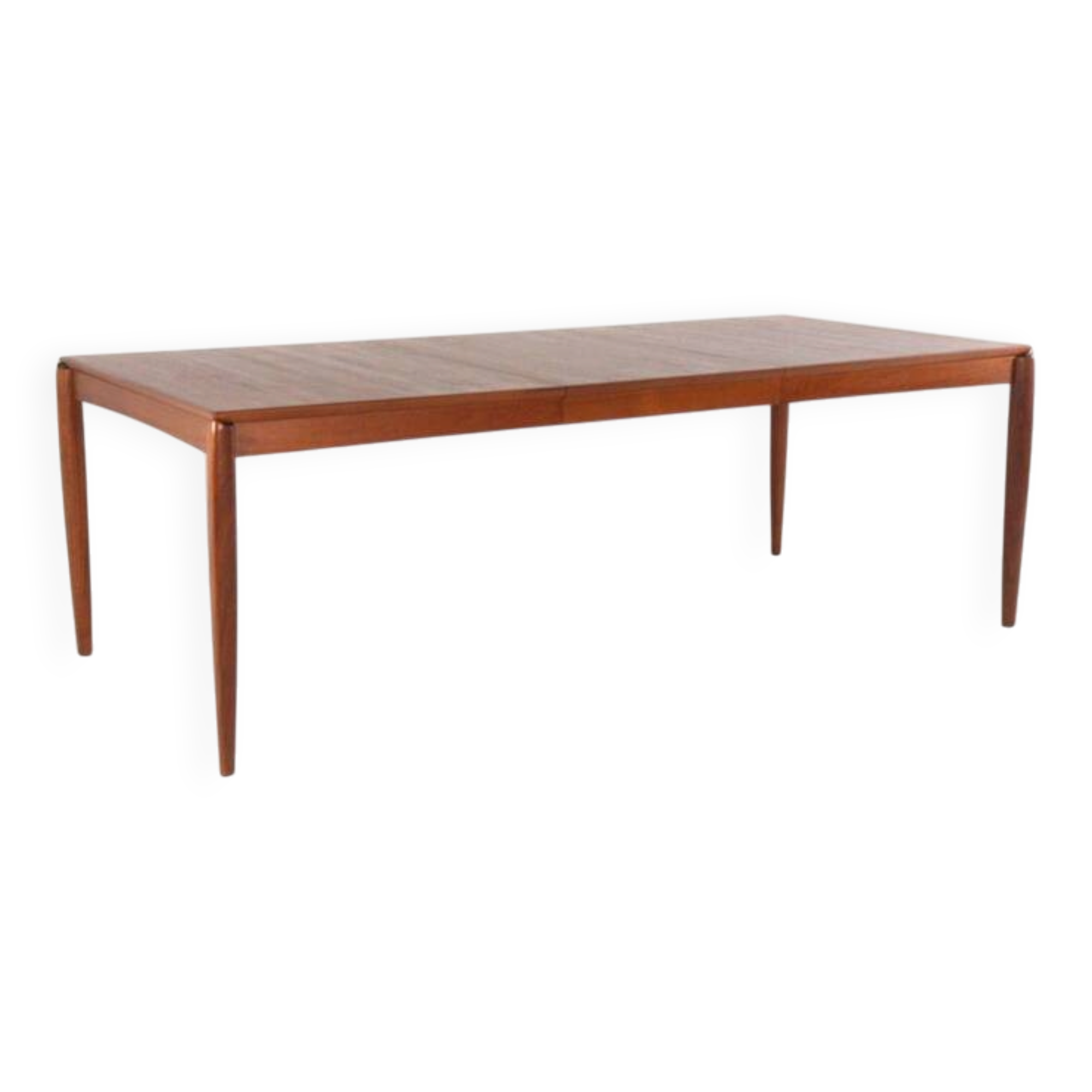 XL extendable rectangular dining table in teak by H.W. Klein for Bramin