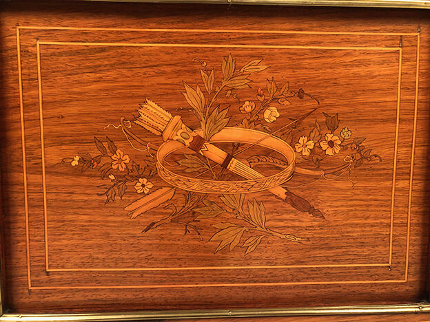 Louis XVI style showcase in wood inlaid late nineteenth, early twentieth