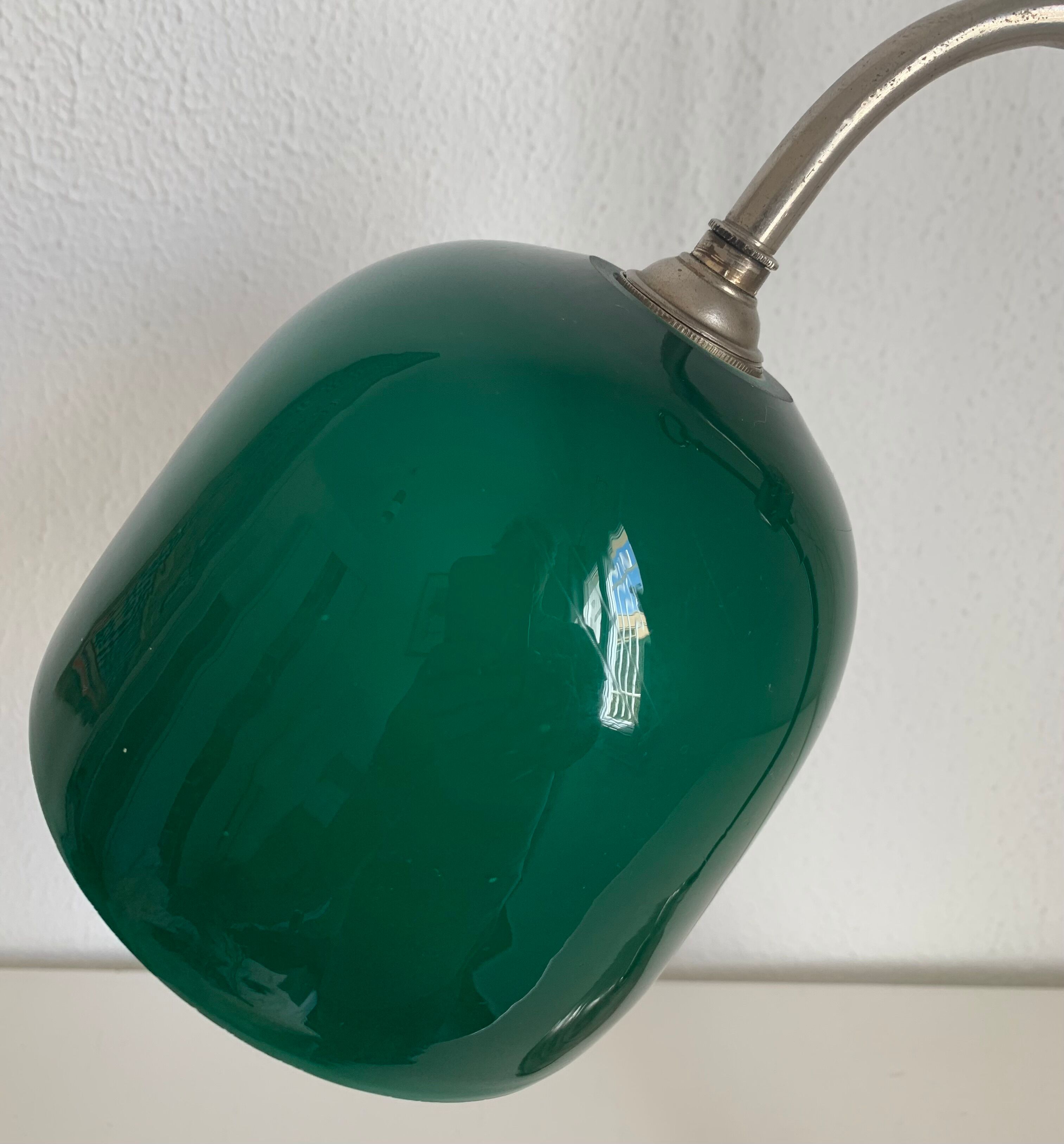 Vintage lamp 1920 monix nickel-plated metal celadon - 53 cm