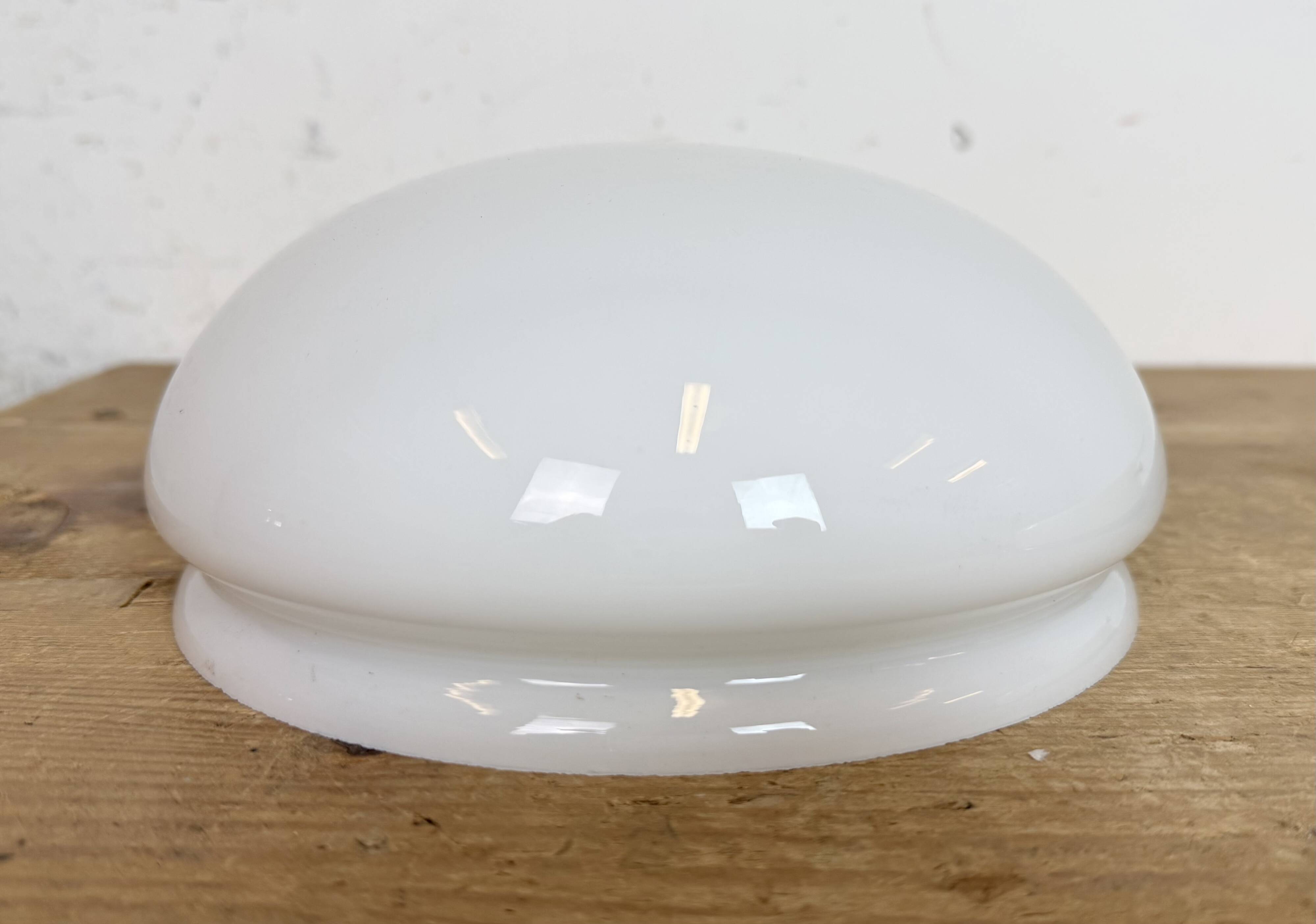 Industrial Bakelite Wall or Ceiling Light with Milk Glass, 1950s