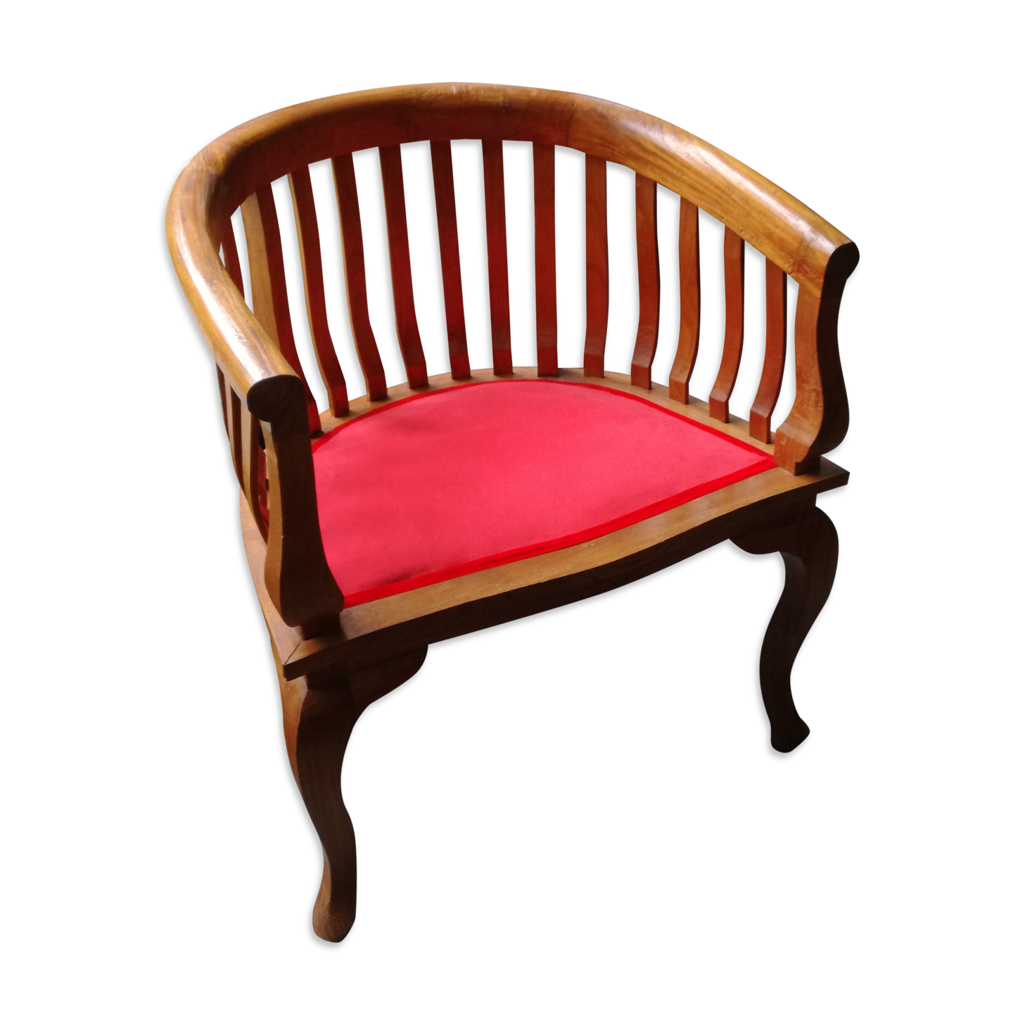 Colonial armchair in exotic wood
