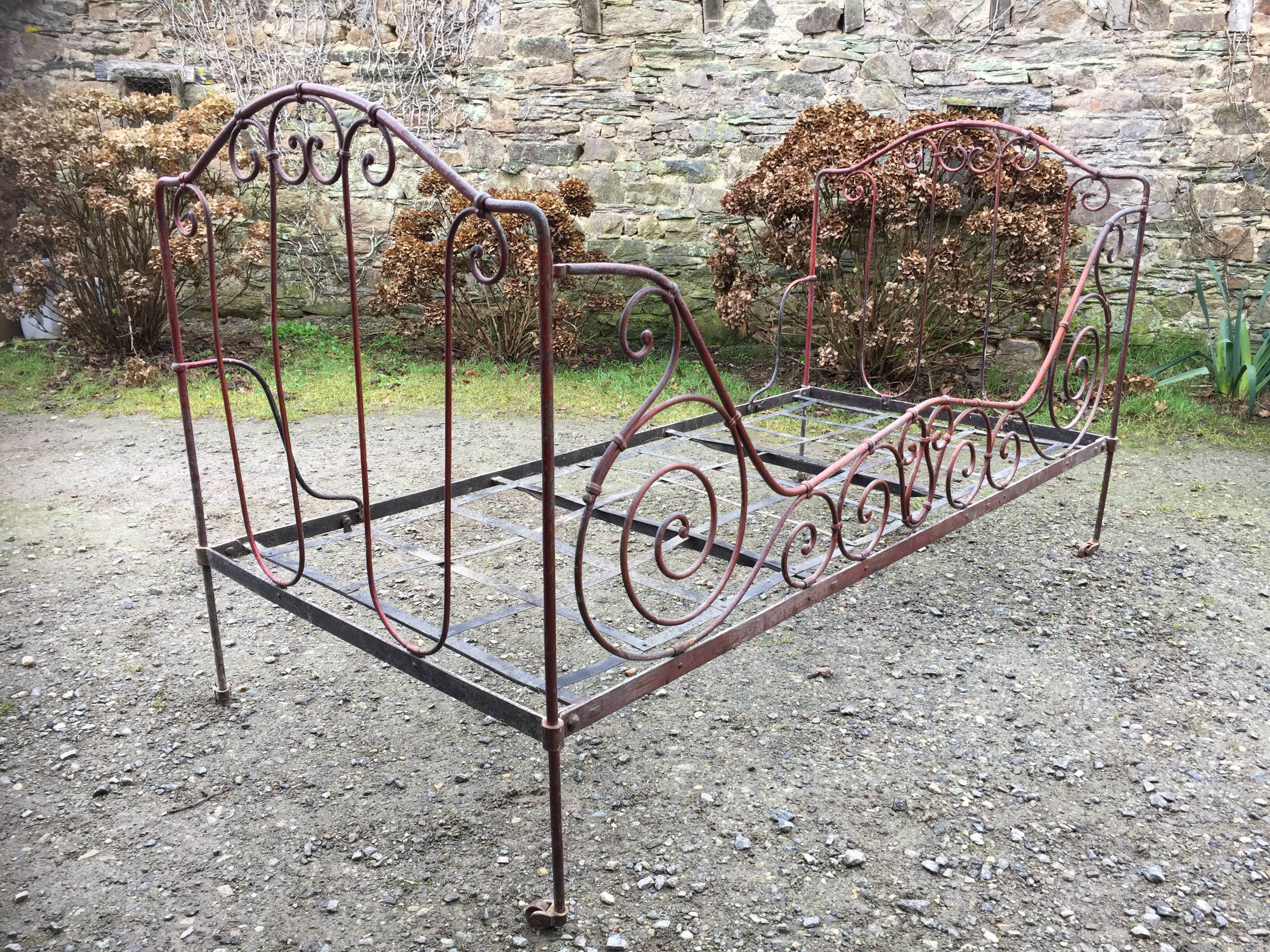 Folding wrought iron bed Napoleon III