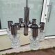 Vintage ceiling lamp in chrome plated and glass cut from targetti 1970 - 6 lamps