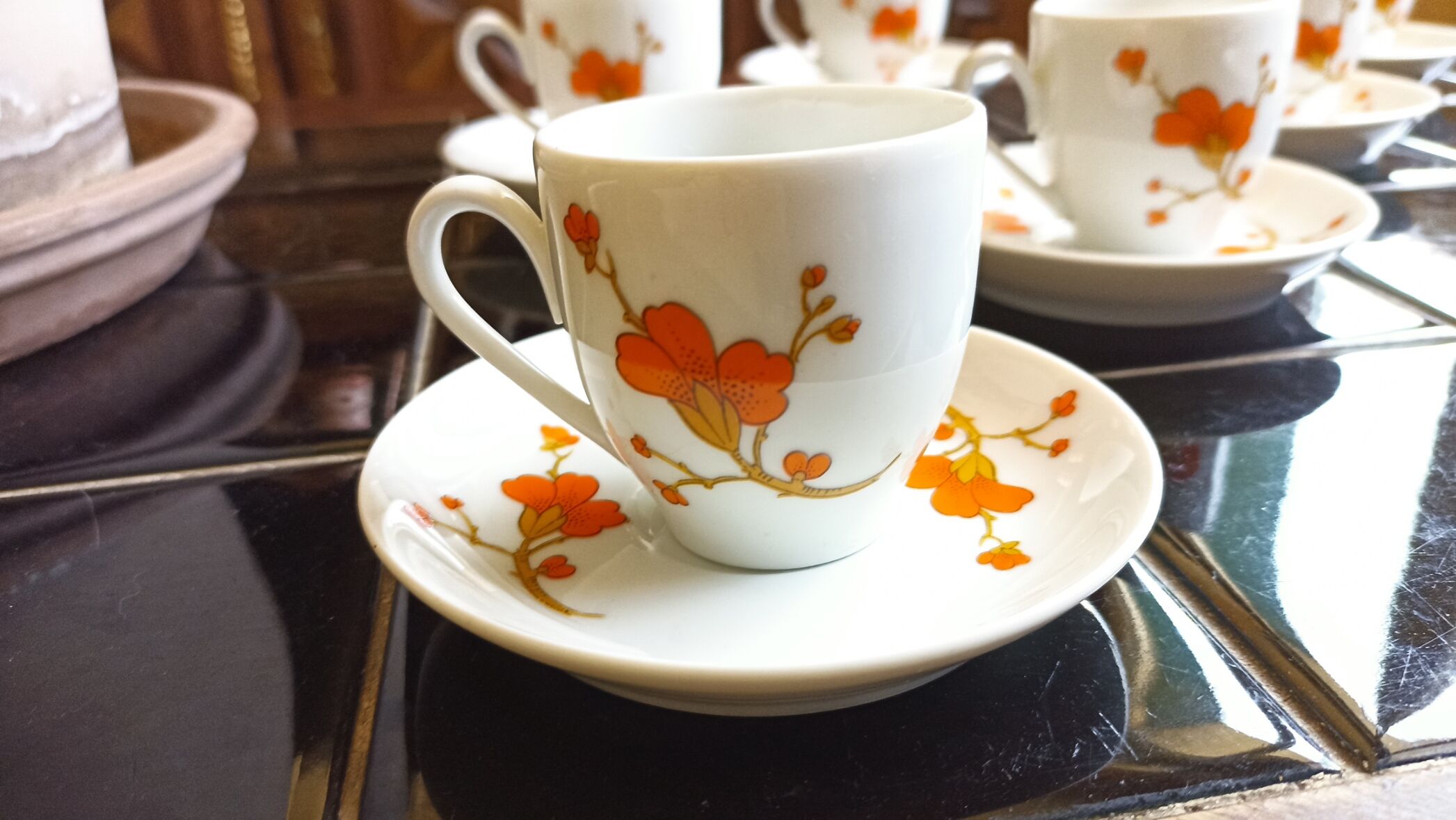 9 espresso cups Scherzer Bavaria - Bavarian porcelain 70s