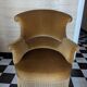 Fauteuil crapaud  velours de laine couleur caramel