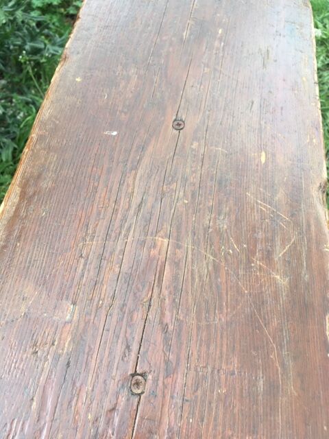 lot of 10 '30s bistro benches in pretty pattine fir