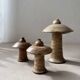 Set of three ceramic mushroom oil lamps by Freek Berends from the 1970s.