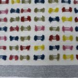 Handwoven Modern Boho Wool Rug with Colourful Patterns and Pompoms