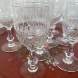 10 verres à porto en cristal ciselé