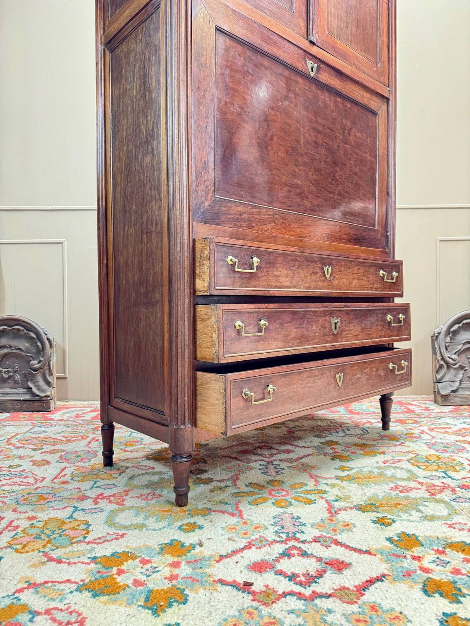 Louis XVI Mahogany Guillotine Secretary, 18th Century