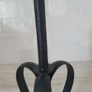 Large metal candlestick in Brutalist style