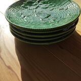 Set of dessert plates Sarreguemines – Art Nouveau earthenware, decoration