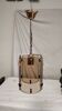 Suspension in gold metal and smoked glass