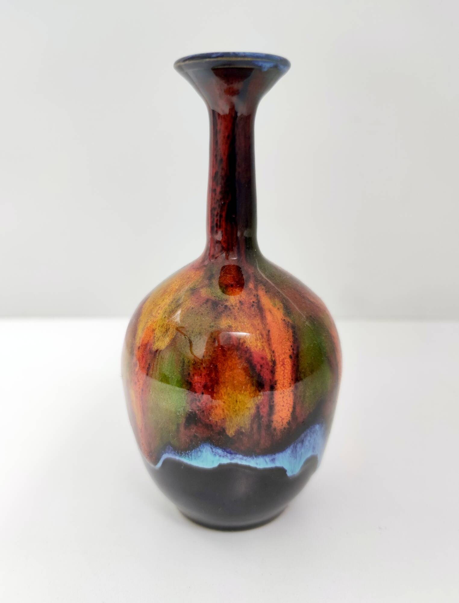 Glazed Earthenware Vase by Giovanni Poggi for San Giorgio Albisola Ceramics
