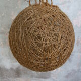 Set of 2 rattan and rope suspensions