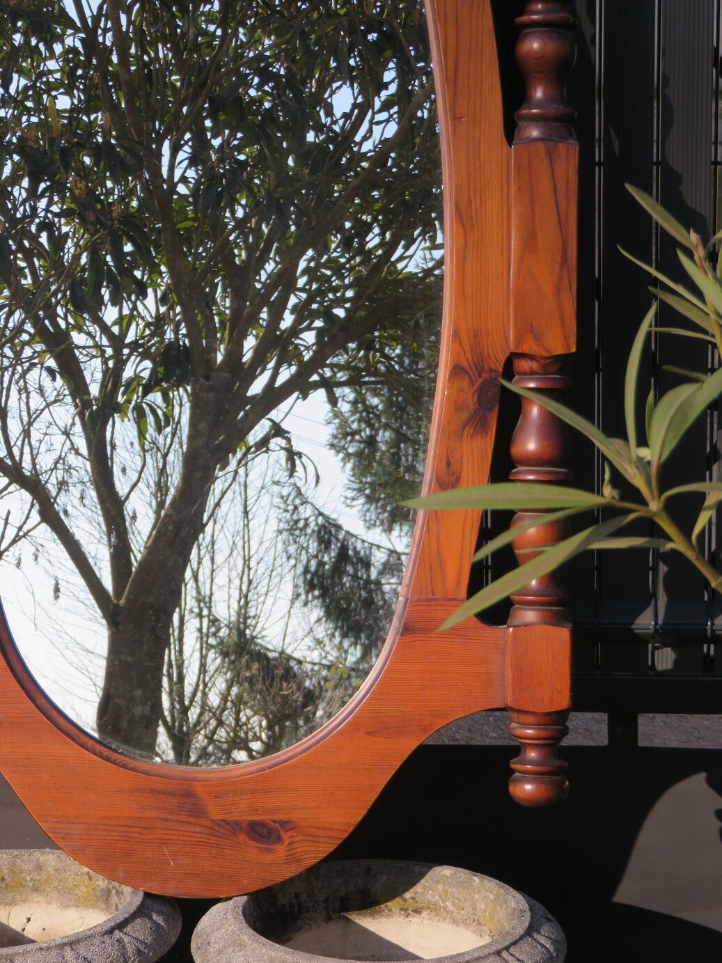 Wooden mirror oval 120x70cm