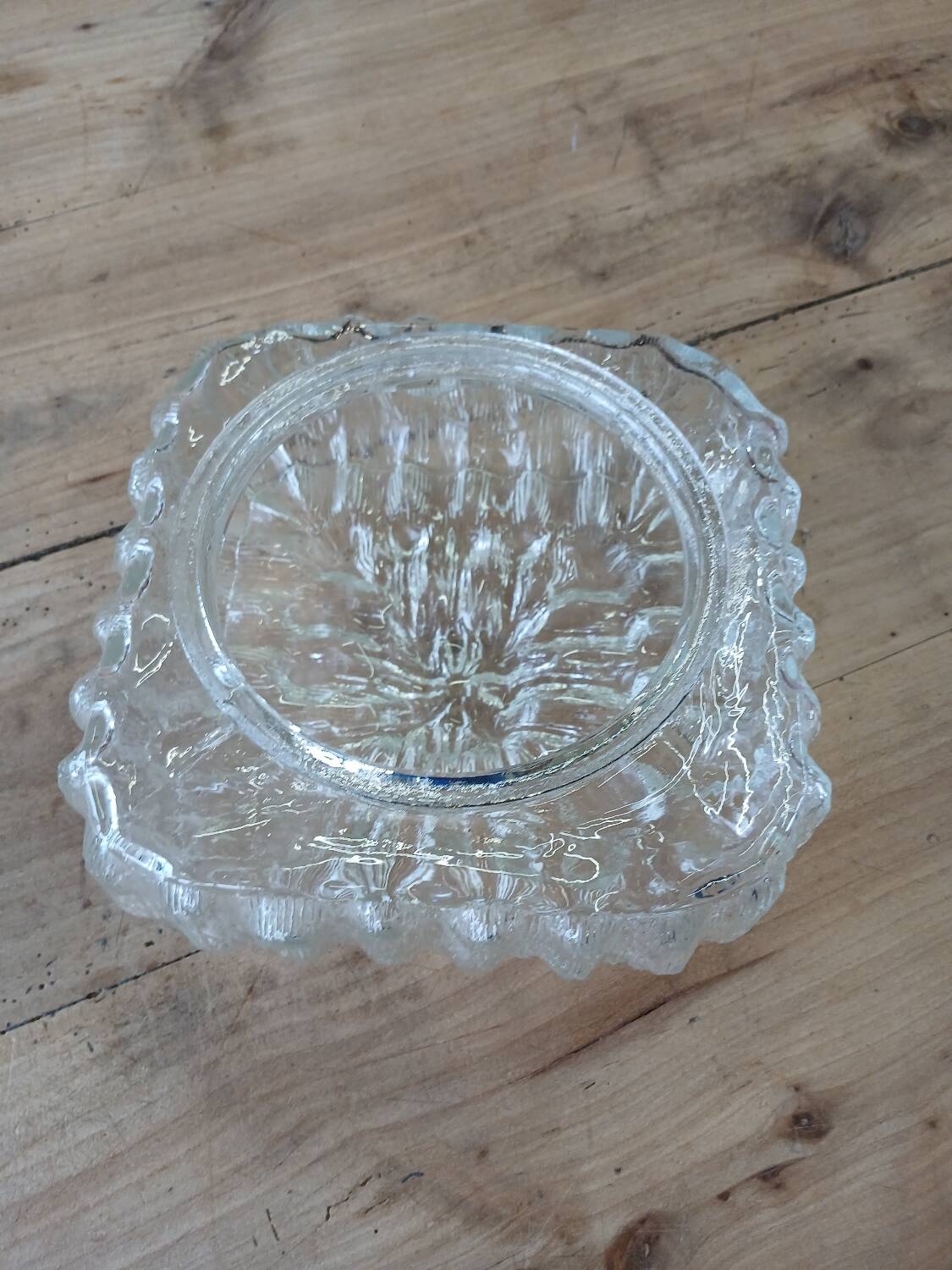 Antique wall/ceiling light in molded glass