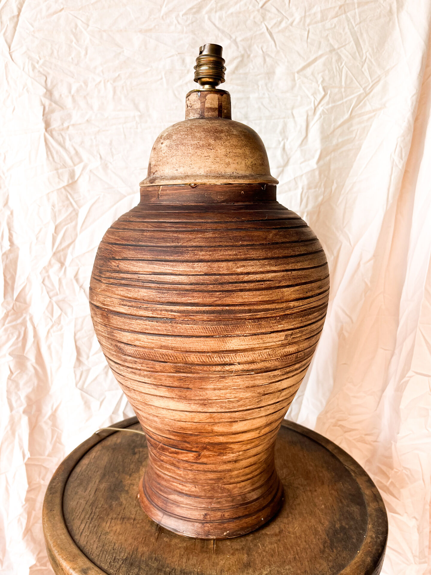 70s Jarre Lamp in Artisan Terracotta Wabi-Sabi / Mediterranean