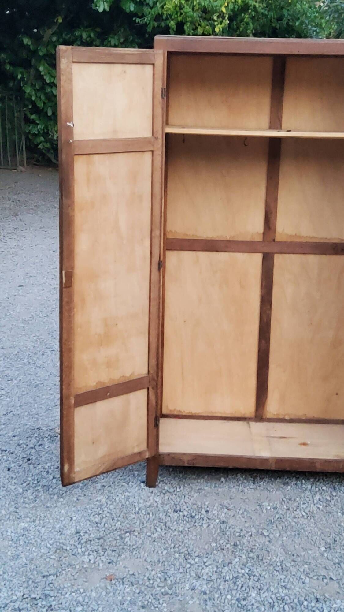 Parisian 2-door wardrobe in oak and poplar from the 1950s